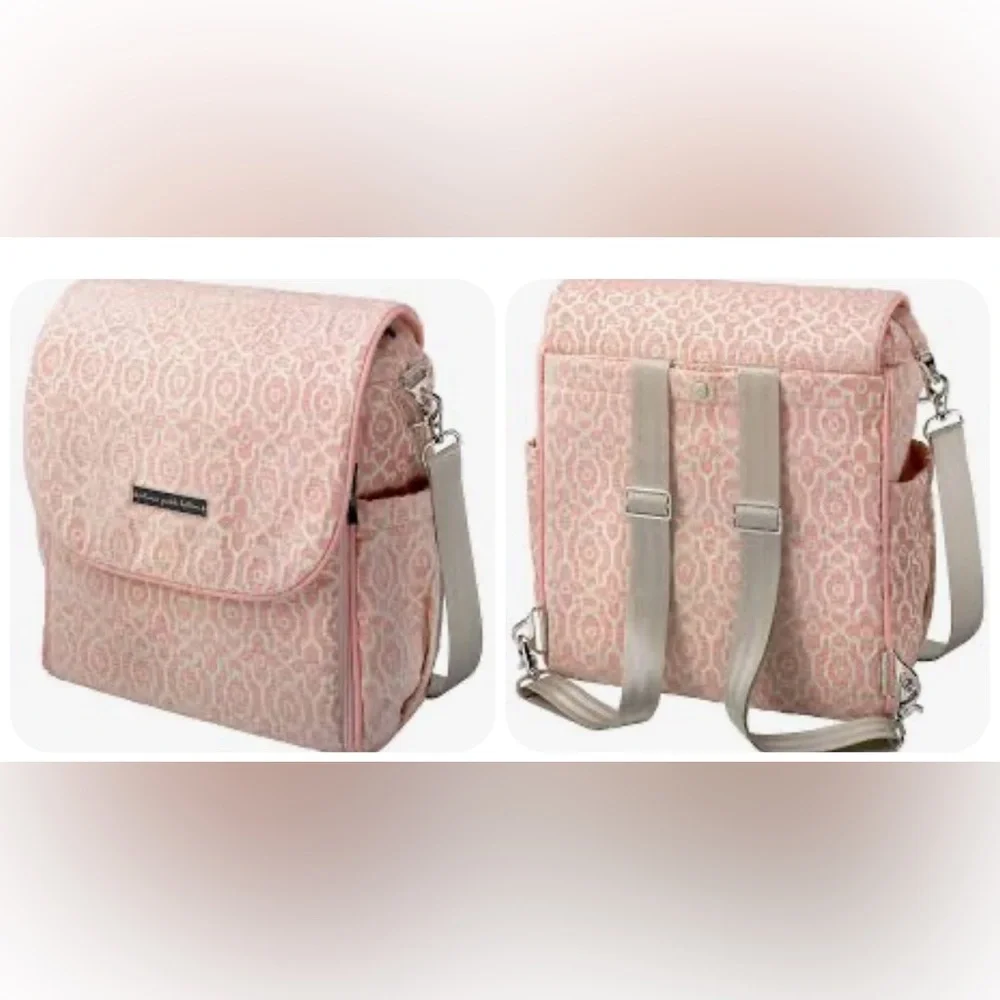 Petunia Pickle Bottom Pastel Pink Boxy Backpack Baby Diaper Travel Bag Chenille